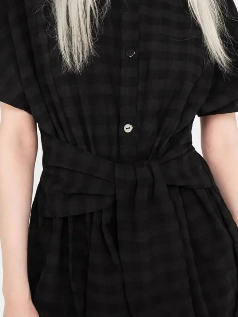 Disturbia Hattie shirt sleeve tie waist shirt dress Size 6 - Picture 2 of 4